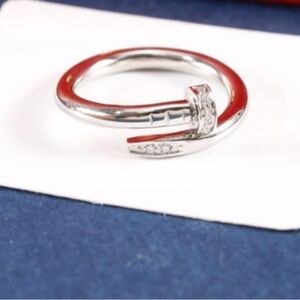 Silver Nail Design Ring